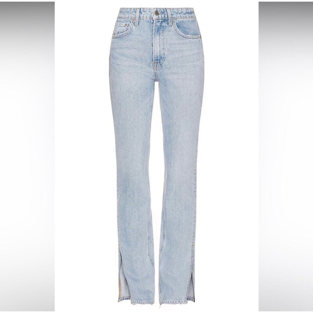 GRLFRND The Harlow High Rise Boot with Slit Jeans Light Wash Size  26